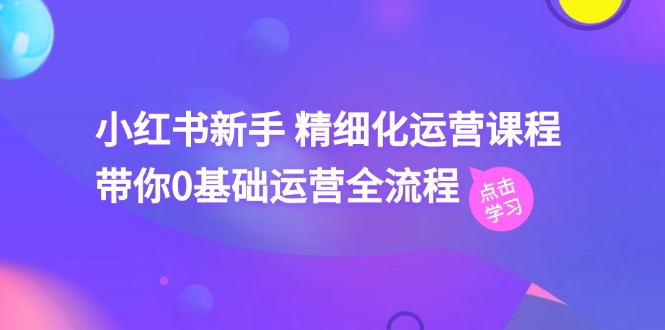 小红书新手精细化运营课程,带你0基础运营全流程(42节视频课)