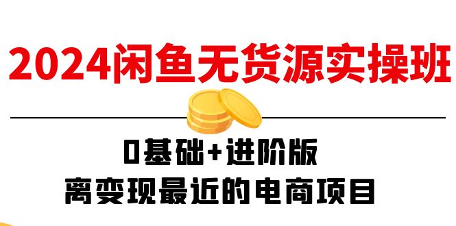 2024闲鱼无货源实操班:0基础+进阶版,离变现最近的电商项目(15节)