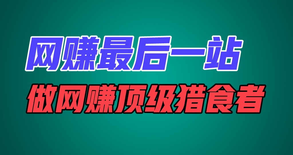 网赚最后一站,卖项目,做网赚顶级猎食者