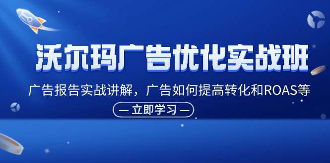 沃尔玛广告优化实战班,广告报告实战讲解,广告如何提高转化和ROAS等