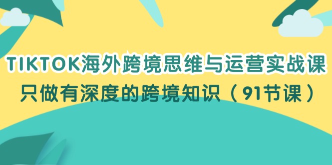 TIKTOK海外跨境思维与运营实战课,只做有深度的跨境知识(91节课)