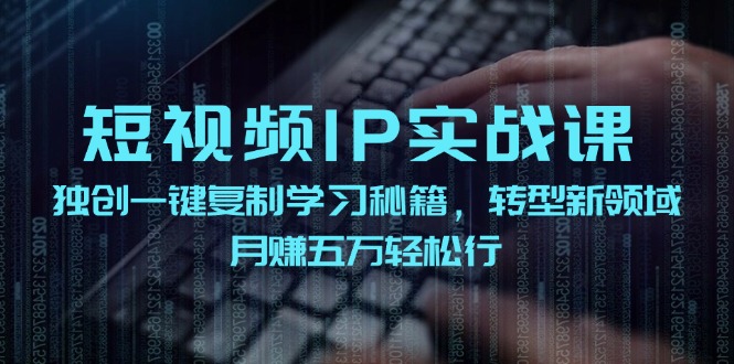 短视频IP实战课,独创一键复制学习秘籍,转战新领域,月赚五万轻松行
