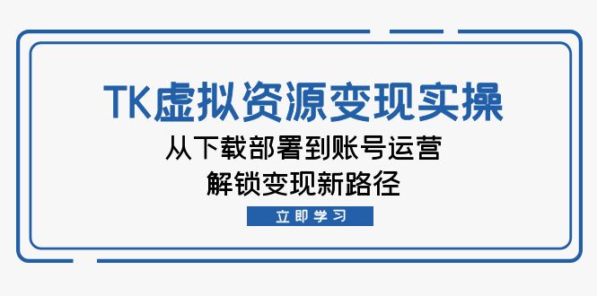 TK虚拟资源变现实操:从下载部署到账号运营,解锁变现新路径