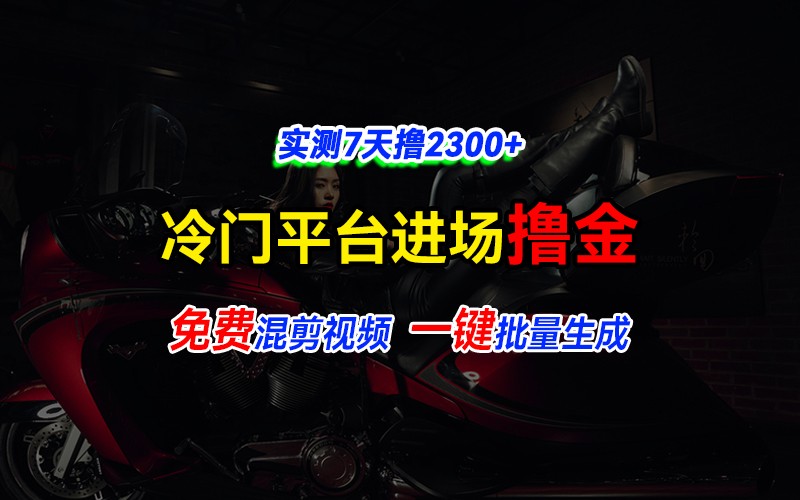 全新冷门平台vivo视频,快速免费进场搞米,通过混剪视频一键批量生成,实测7天撸2300+