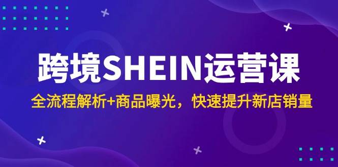 跨境SHEIN运营课,全流程解析+商品曝光,快速提升新店销量