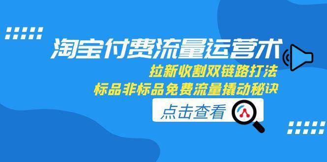 淘宝付费流量运营术,拉新收割双链路打法,标品非标品免费流量撬动秘诀