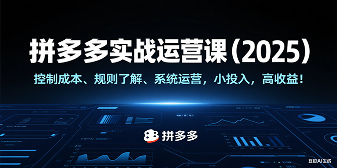 拼多多实战运营课(2025),控制成本、规则了解、系统运营,小投入,高收益!