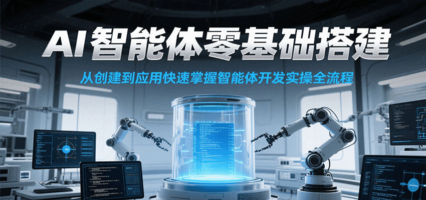 AI智能体零基础搭建实操课，从创建到应用快速掌握智能体开发全流程！