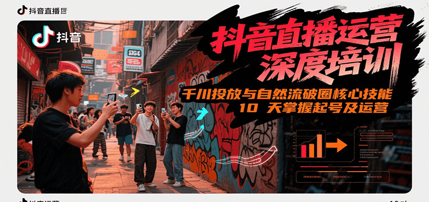 抖音直播运营深度培训,千川投放与自然流核心技能,10天掌握起号及运营(6-7月新课)