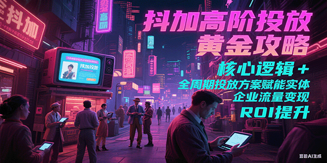 抖加高阶投放黄金攻略:核心逻辑全周期投放方案赋能实体企业流量变现 ROI 提升