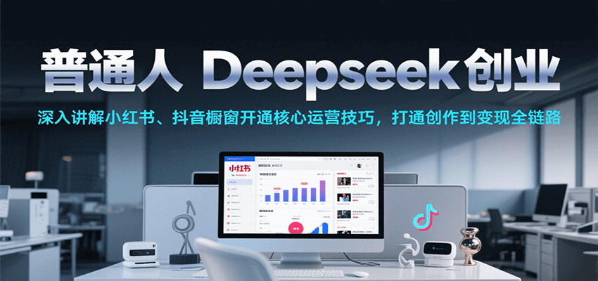 普通人Deepseek创业,小红书、抖音橱窗开通核心运营技巧,打通创作到变现全链路