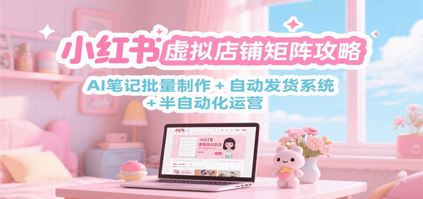 小红书虚拟店铺矩阵攻略:AI笔记批量制作 + 自动发货系统 + 半自动化运营