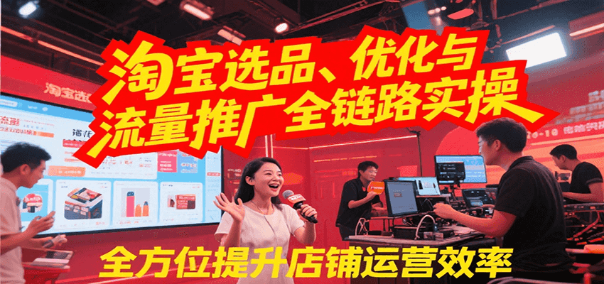 淘宝选品、优化与流量推广全链路实操,全面提升店铺运营效率