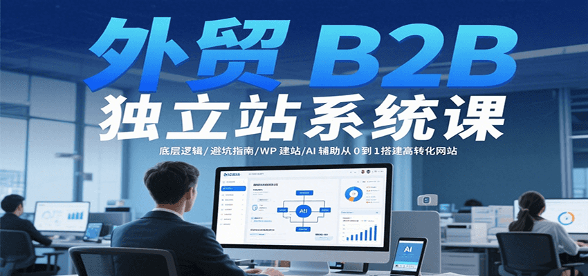 外贸B2B独立站系统课:底层逻辑/避坑指南/WP建站/AI辅助从0到1搭建高转化网站