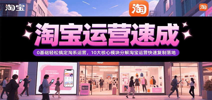 淘宝运营速成，0基础轻松搞定网店运营，10大核心模块分解快速复制落地（更新）