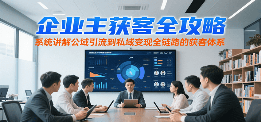 企业主获客全攻略，系统讲解公域引流到私域变现全链路的获客体系