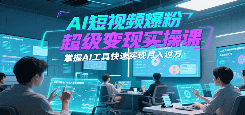 AI短视频爆粉超级变现实操课,掌握AI工具快速实现月入过万