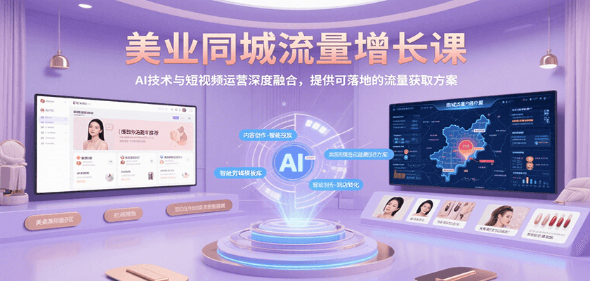 美业同城流量增长课,AI技术与短视频运营深度融合,提供可落地的流量获取方案