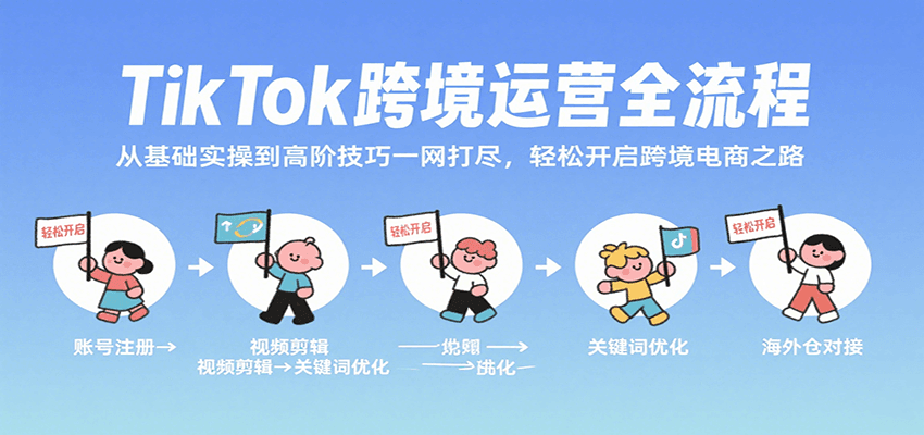 TikTok跨境运营全流程,从基础实操到高阶技巧一网打尽,轻松开启跨境电商之路