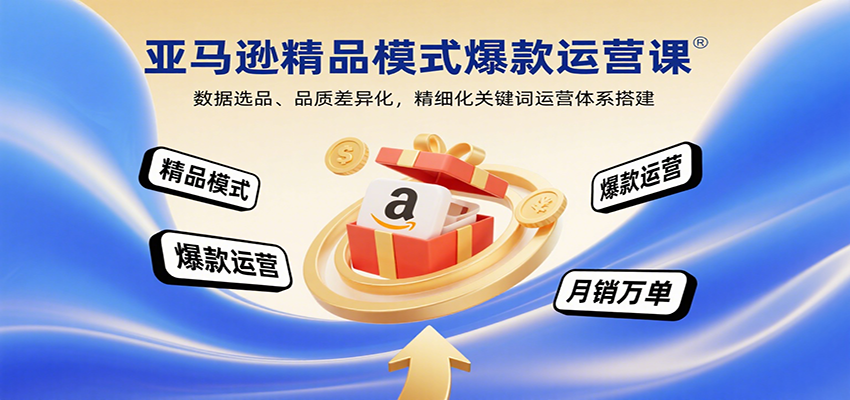 亚马逊精品模式爆款运营课：数据选品、品质差异化，精细化关键词运营体系搭建
