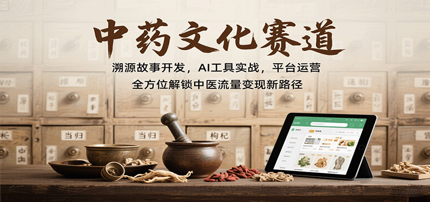 中药文化赛道:溯源故事开发,AI工具实战,平台运营,全方位解锁中医流量变现新路径