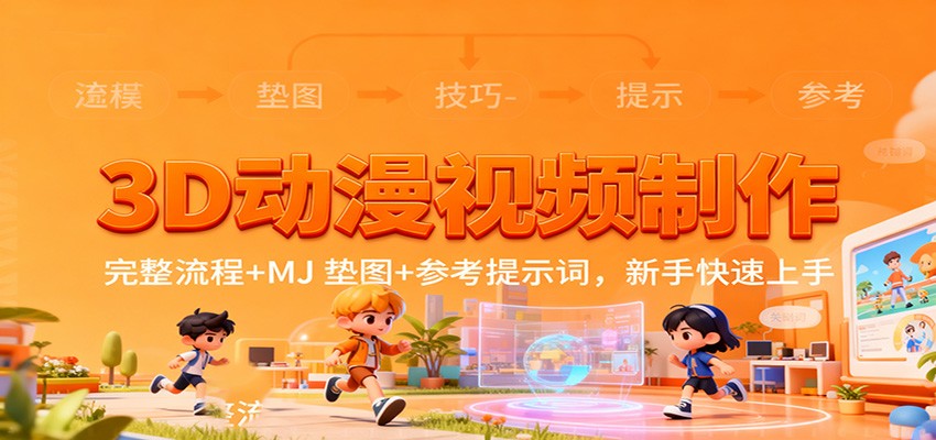 3D动漫视频制作,完整流程+MJ 垫图+参考提示词,新手快速上手