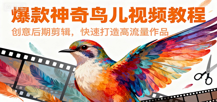 爆款神奇鸟儿视频教程,创意后期剪辑,快速打造高流量作品