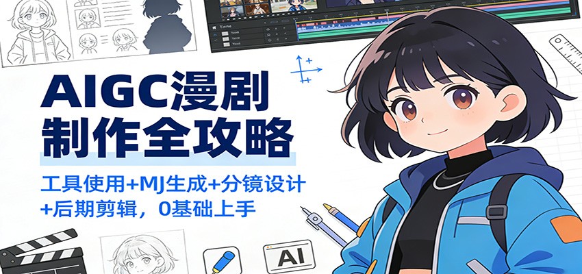 AIGC漫剧制作全攻略:工具使用+MJ生成+分镜设计+后期剪辑,0基础上手