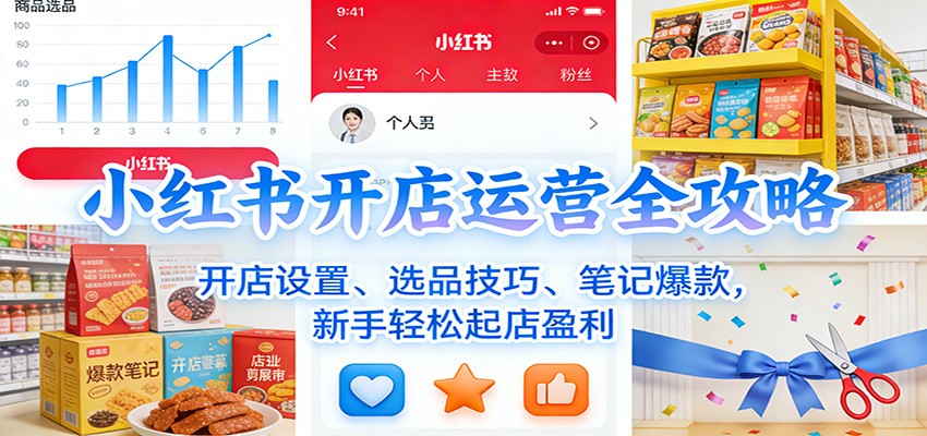 小红书开店运营全攻略:开店设置、选品技巧、笔记爆款,新手轻松起店盈利