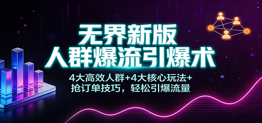 无界新版人群爆流引爆术:4大高效人群+4大核心玩法+抢订单技巧,轻松引爆流量