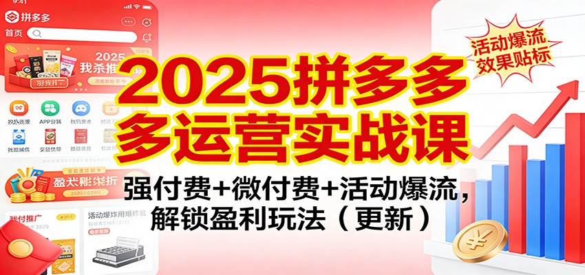 2025拼多多运营实战课:强付费+微付费+活动爆流,解锁盈利玩法(更新)