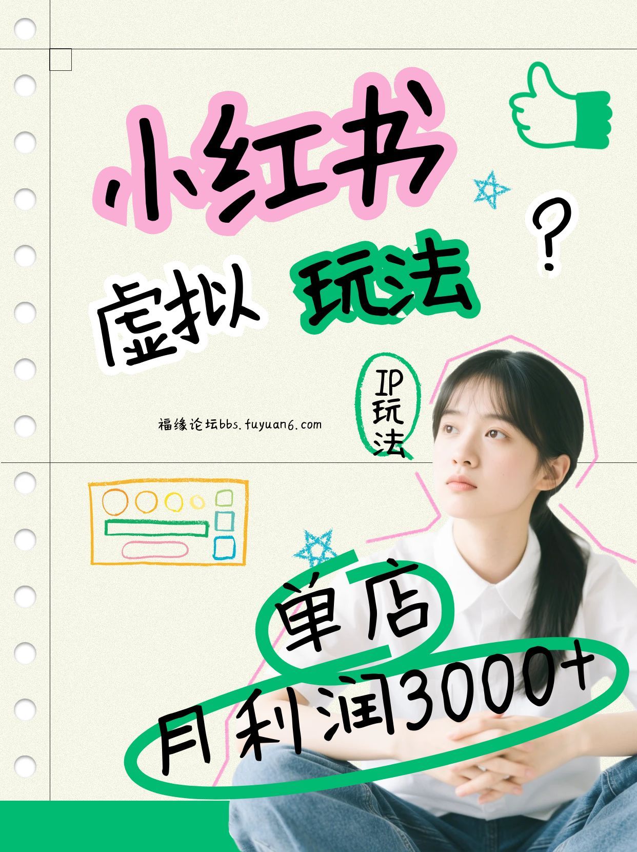 小红书虚拟玩法(铺货流和单品玩法),单店月利润3000+,IP打法+原创商品(0违规)