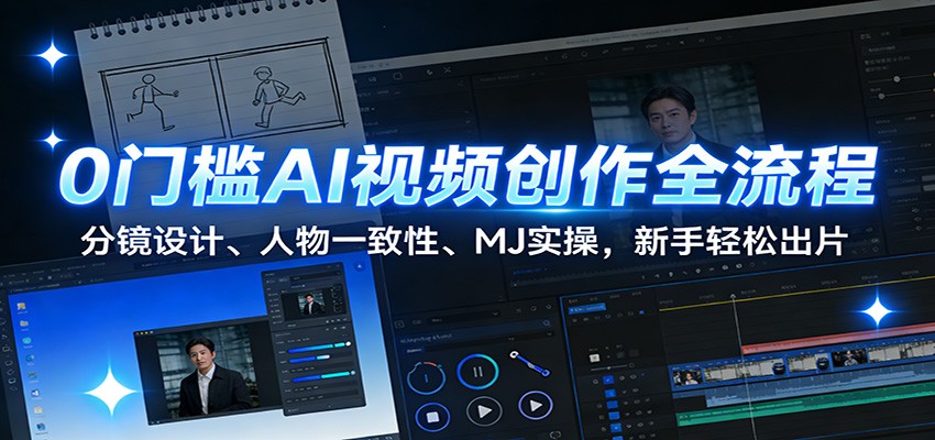 0门槛AI视频创作全流程:分镜设计、人物一致性、MJ实操,新手轻松出片