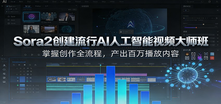Sora2创建流行AI人工智能视频大师班,掌握创作全流程,产出百万播放内容