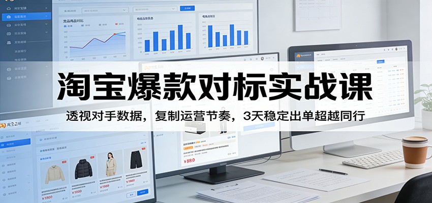 淘宝爆款对标实战课:透视对手数据,复制运营节奏,3天稳定出单超越同行