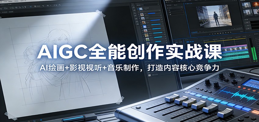 AIGC全能创作实战课：AI绘画+影视视听+音乐制作，打造内容核心竞争力
