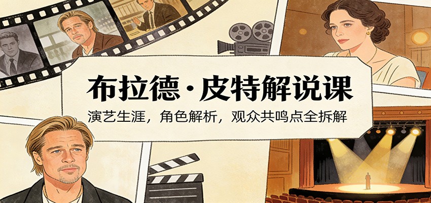 演员说-布拉德.皮特解说课:演艺生涯,角色解析,观众共鸣点全拆解