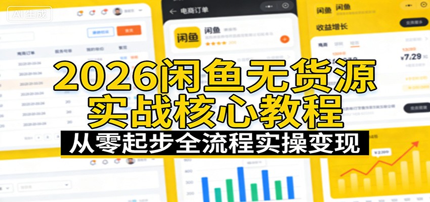 2026闲鱼无货源实战核心教程:从零起步全流程实操变现