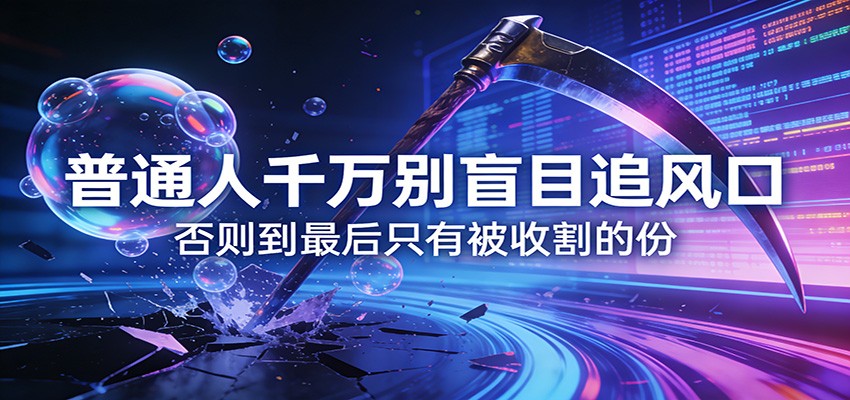 付费文章《普通人千万别盲目追风口》否则到最后只有被收割的份