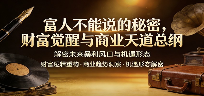 富人不能说的秘密,财富觉醒与商业天道总纲,解密未来暴利风口与机遇形态