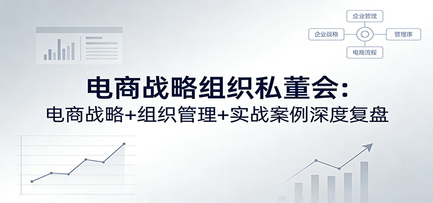 电商战略组织私董会:电商战略+组织管理+实战案例深度复盘