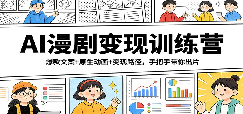 AI漫剧变现训练营:爆款文案+原生动画+变现路径,手把手带你出片
