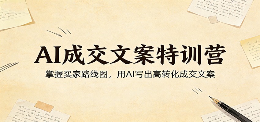 AI成交文案特训营:掌握买家路线图,用AI写出高转化成交文案