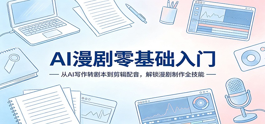 AI漫剧零基础入门:从AI写作转剧本到剪辑配音,解锁漫剧制作全技能