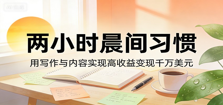 付费文章:两小时晨间习惯,用写作与内容实现高收益变现千万美元