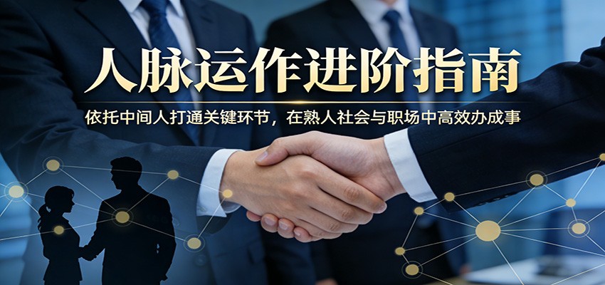 付费文章:人脉运作进阶指南,依托中间人打通关键环节,在熟人社会与职场中高效办成事