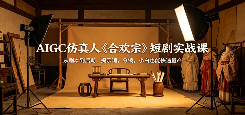 AIGC仿真人《合欢宗》短剧实战课:从剧本到后期,提示词,分镜,小白也能快速量产