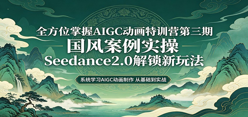 零基础AIGC动画精通第三期:国风案例实操,Seedance2.0解锁新玩法