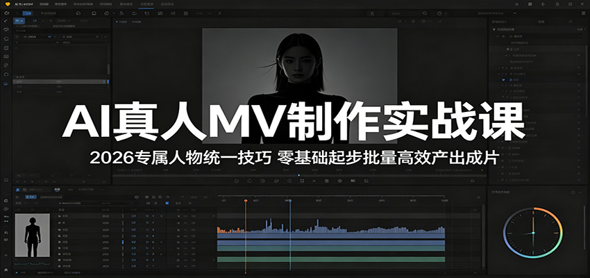 AI真人MV制作实战课:2026专属人物统一技巧,零基础起步批量高效产出成片