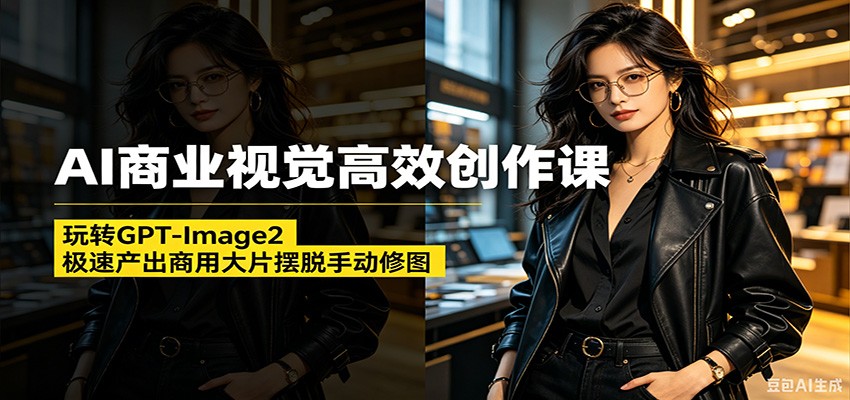 AI商业视觉高效创作课:玩转GPT-Image2,极速产出商用大片摆脱手动修图(更新)